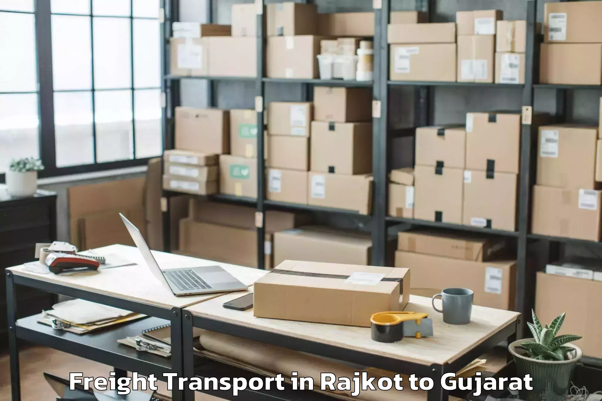 Reliable Rajkot to Garbada Freight Transport